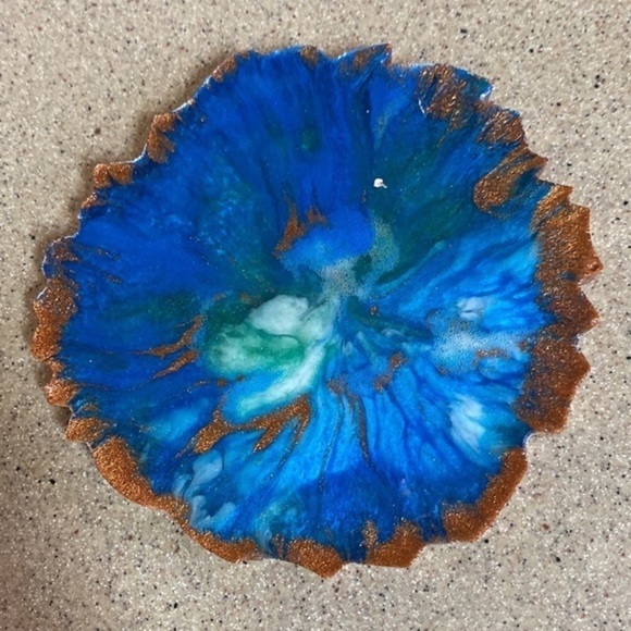 Hand Crafted Blue and Green Coasters - Picture 3 of 6